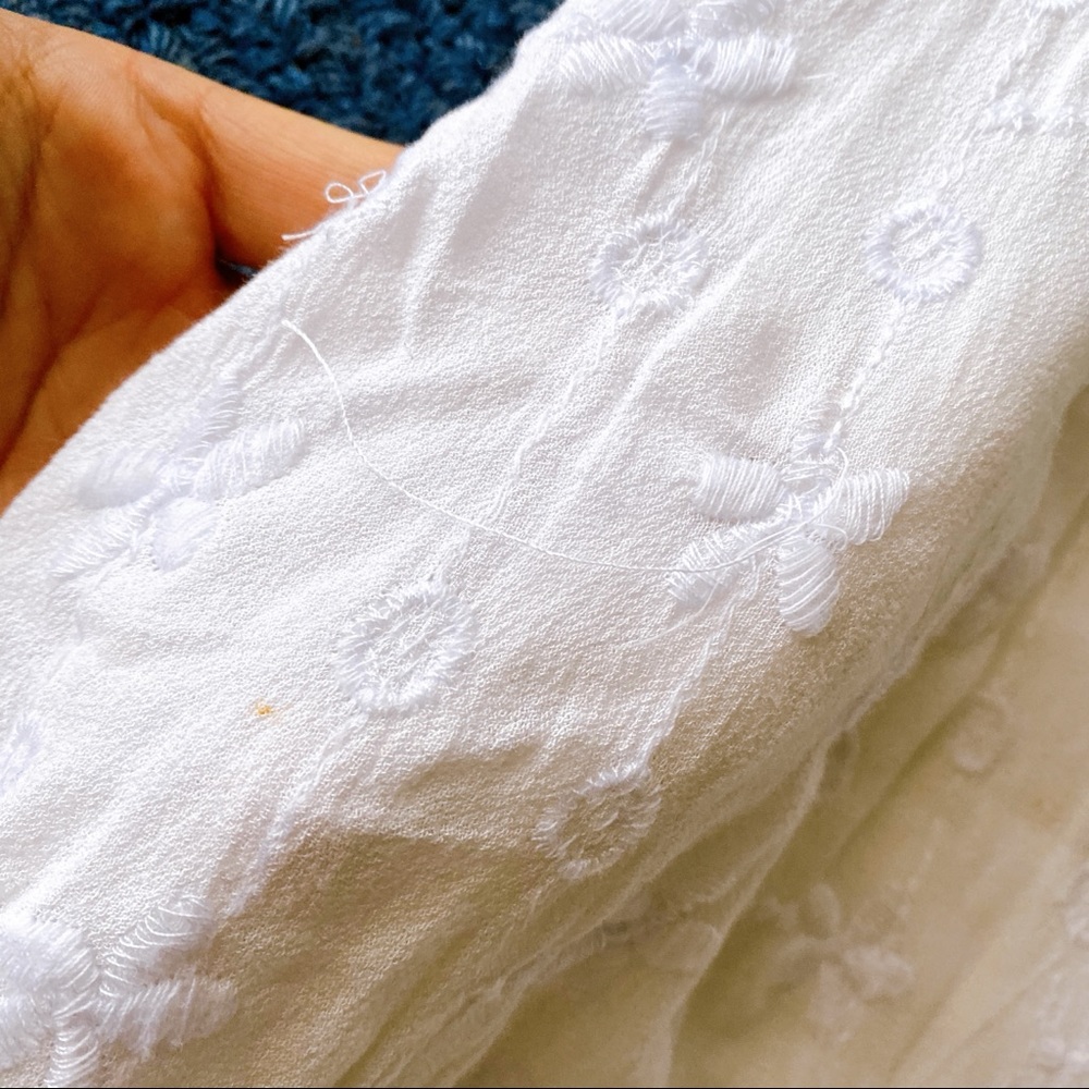 🐚 MISA LOS ANGELES BOHO WHITE FLORAL EMBROIDERY COLD SHOULDER LONG SLEEV… - Picture 14 of 16